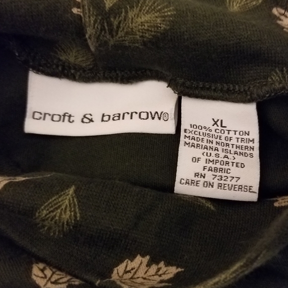 Croft & Barrow Leaf Print Shirt - Picture 3 of 3